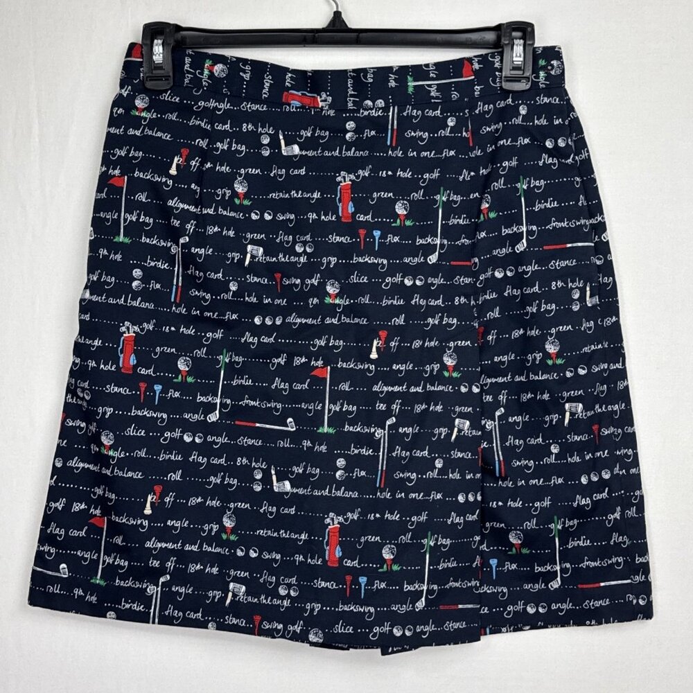 Liz Claiborne LizGolf Cotton Skort size 14 waist 30 navy blue golf vtg